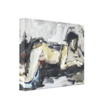 Modern Figurative Abstract Drawing / Painting Stretched Canvas Print