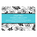 Modern Floral Bridal Shower Invitation (Turquoise)