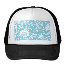 Modern Floral Pattern Gift Retro Baby Blue Hat