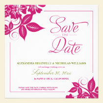 Modern Floral Save the Date Announcement (fuchsia) invitations