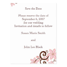 Modern Floral Save the Date Postcard