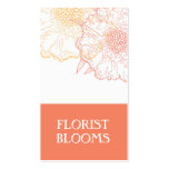 Modern Florist Business Card Orange Red