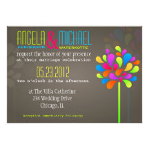 Modern & Fun Tree Rainbow Wedding Invitation