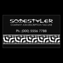 Modern Funky Black White on Black Business Cards business cards