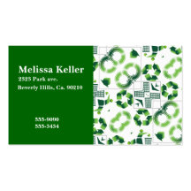 Modern Go Green & Recycle Collage Monogram Business Card Template