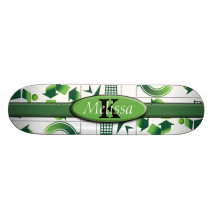 Modern Go Green & Recycle Collage Monogram Skate Decks
