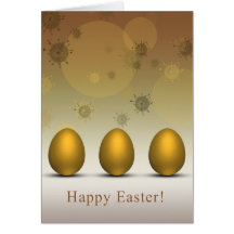 Modern Golden Easter Eggs - Greeting Card