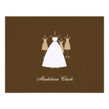 Modern Gowns Flat Thank You Card - Latte Announcements