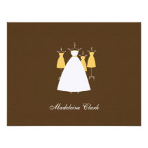 Modern Gowns Flat Thank You Card - Mustard Announcement