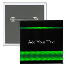 Modern Green and Black Racing Stripe Pins