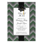 Modern Green Chevron 2013 Graduation Party Personalised Announcement