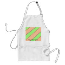 Modern green orange diagonal stripes aprons
