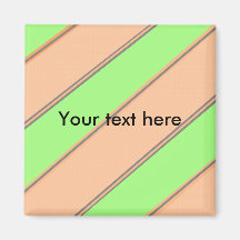 Modern green orange diagonal stripes refrigerator magnet