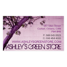 Modern Green Store Business Card-Purple