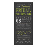 Modern Green Typography Bridal Shower Long Personalised Announcements