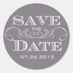 Modern Grey Save the Date Sticker