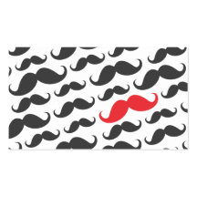 Modern grey single red moustache professional business card template