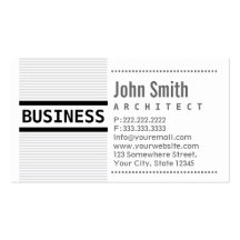 Modern Grey Stripes Architect Business Card