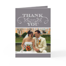 Modern Grey Swirl Wedding Thank You Cards