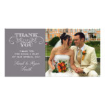 Modern Grey Wedding Photo Thank You Cards Photo Card Template