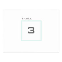 Modern Grid Aqua Wedding Reception Table Numbers Post Cards