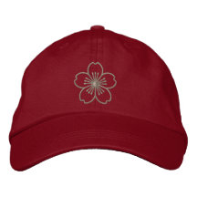 Modern Hibiscus Embroidered Baseball Cap
