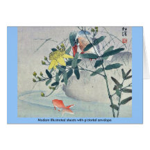 Modern illustrated sheets with pictorial envelope greeting cards