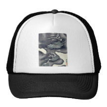Modern illustrated sheets with pictorial envelope trucker hats