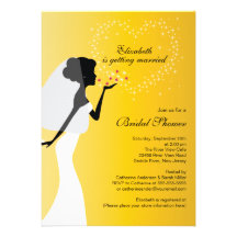 Modern Kissing Bride Bridal Shower Invitation