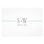 Modern Line Wedding Thank You Card in Blue invitations