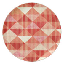 Modern Lines Geometric - coral Party Dinner Plates