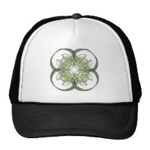 Modern Look Four Leaf Clover Fractal Art Mesh Hats