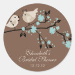 Modern Love Birds Bridal Shower Stickers