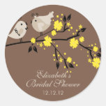 Modern Love Birds Bridal Shower Stickers