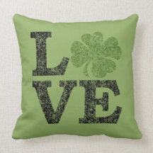 Modern Love Shamrock Throw Pillow
