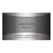 Modern Metal Stripes Pharmacist Business Card