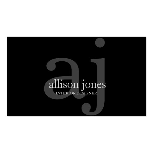 Modern Monogram Black Chic Business Card