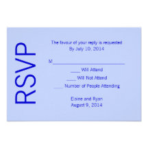 Modern Monogram - Blue Personalized Invitations