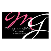 Modern Monogram Business Cards Template Pink