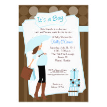 Modern Mum Baby Shower Invitation - Baby Boy!