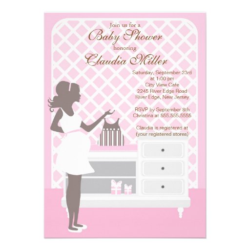 Modern Mum Pink Girls Baby Shower Invitation