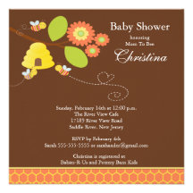 Modern Mum to Bee Baby Shower Invitation