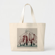 Modern Nativity Christmas Art Tote Bag