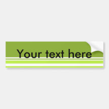 Modern neon green and moss stripes bumper stickers
