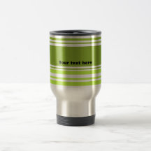 Modern neon green and moss stripes mugs