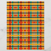 Modern orange and green plaid flyer design