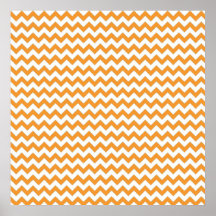 Modern Orange Chevrons Pattern Print