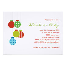Modern Ornaments Holiday Party Invitation