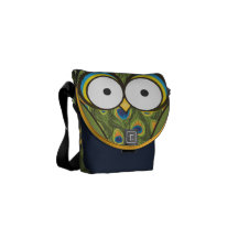Modern Owl Cute Peacock Pattern Commuter Bags