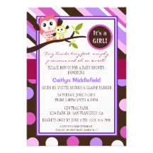 Modern Owls Baby Shower Invite